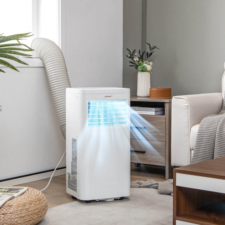 8000 BTU Portable Air Conditioner 3-in-1 AC Unit with Cool Dehum Fan Sleep Mode-WhiteCostway Gallery View 1 of 12
